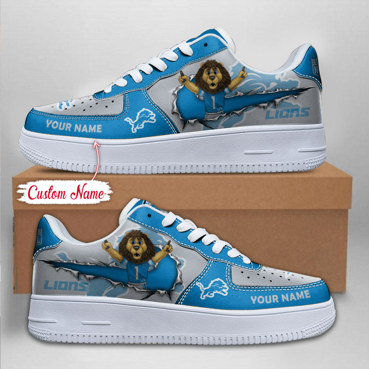 LIMITED EDITION - NEW CUSTOMIZED NFL04 DTL DETROIT LIONS AF1 SNEAKERS