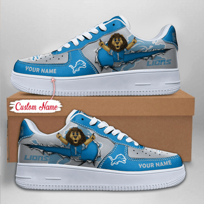 LIMITED EDITION - NEW CUSTOMIZED NFL04 DTL DETROIT LIONS AF1 SNEAKERS