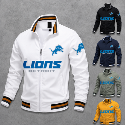 [SPECIAL OFFER] NEW CUSTOMIZED NFL04 DTL DETROIT LIONS MEN'S CASUAL JACKET