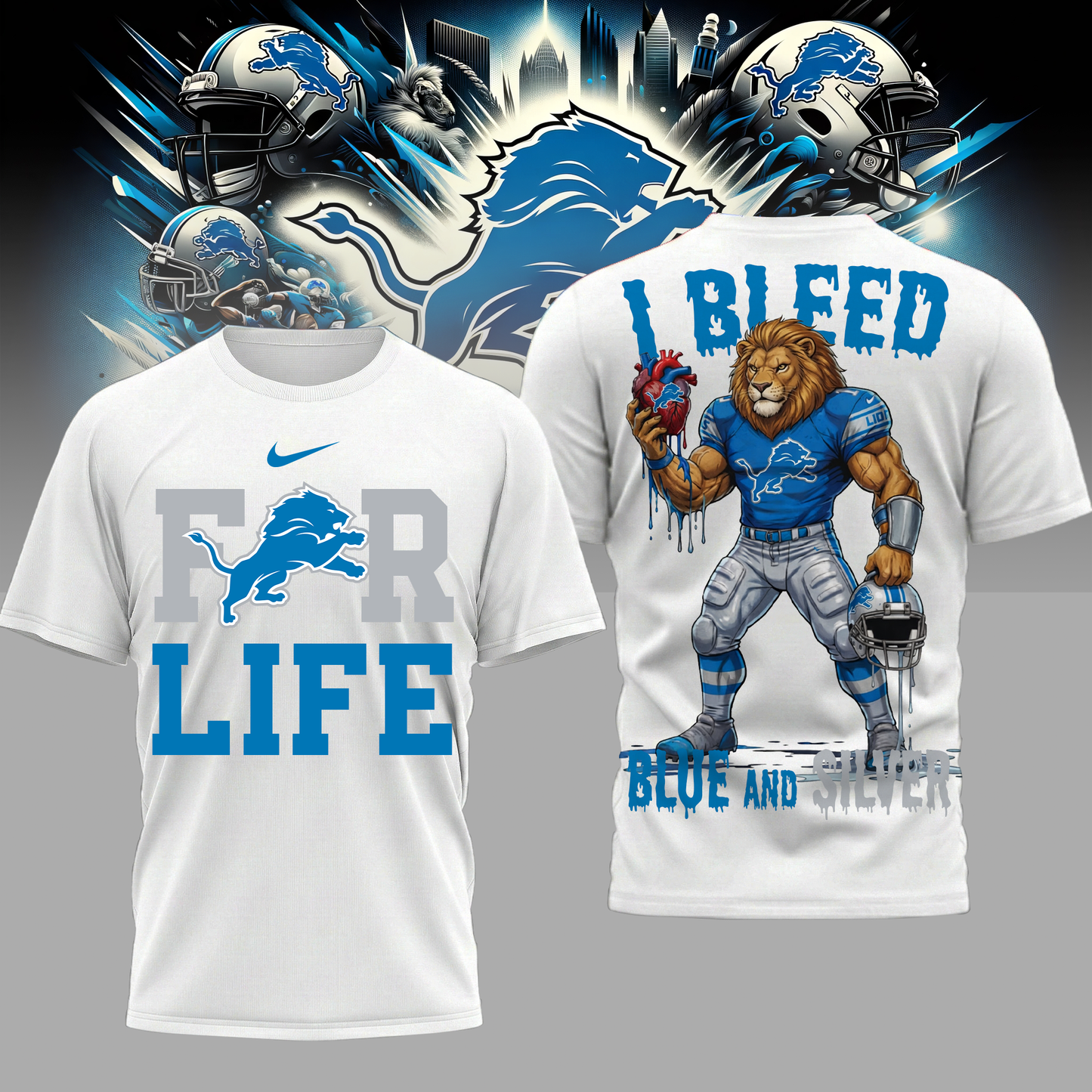 LIMITED EDITION - NEW CUSTOMIZED NFL04 DTL DT LIONS UNISEX T-SHIRT, POLO & HOODIE