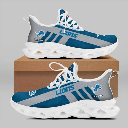 LIMITED EDITION - NEW CUSTOMIZED NFL04 DTL DETROIT LIONS UNISEX MAX SOUL SHOES