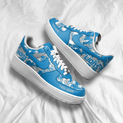 LIMITED EDITION - NEW CUSTOMIZED NFL04 DTL DETROIT LIONS AF1 SNEAKERS