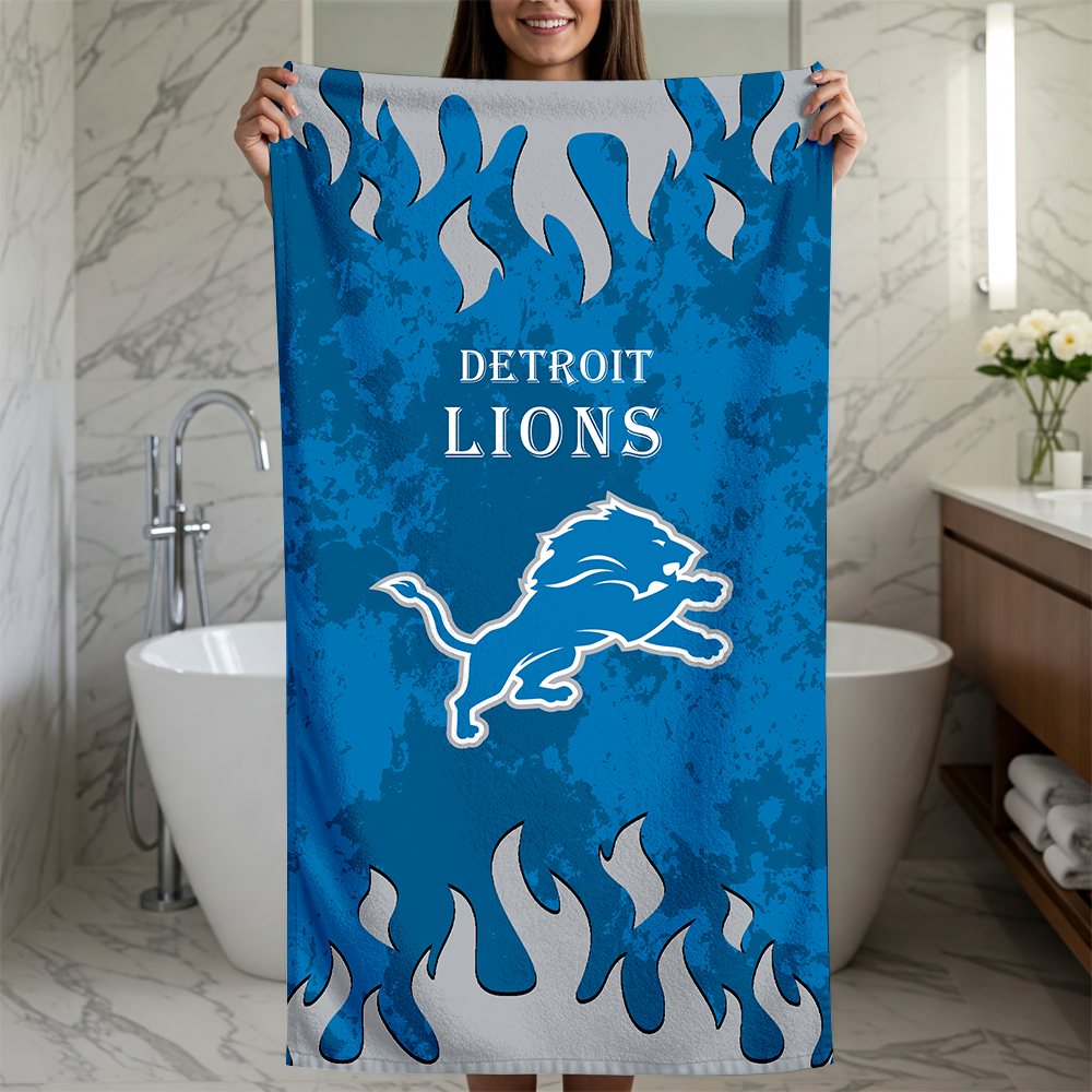 LIMITED EDITION - NEW CUSTOMIZED NFL04 DTL DETROIT LIONS BEACH TOWEL FOR FAN