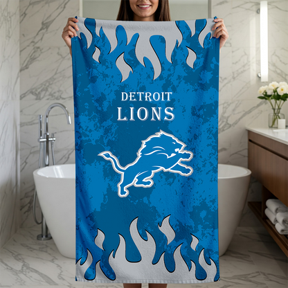 LIMITED EDITION - NEW CUSTOMIZED NFL04 DTL DETROIT LIONS BEACH TOWEL FOR FAN