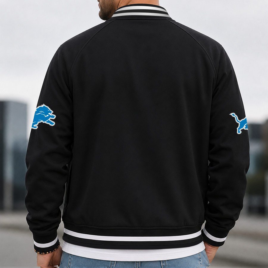 [SPECIAL OFFER] NEW CUSTOMIZED NFL04 DTL DETROIT LIONS MEN'S CASUAL JACKET