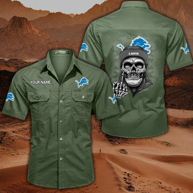 [SPECIAL OFFER] NEW CUSTOMIZED NFL04 DTL DETROIT LIONS MUTICOLOR MEN'S CARGO SHIRT