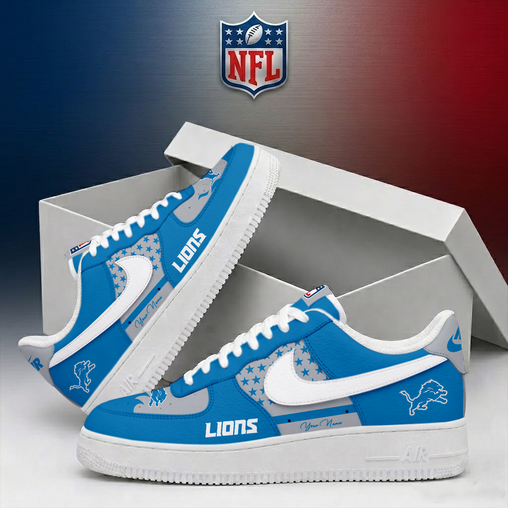 LIMITED EDITION - NEW CUSTOMIZED NFL04 DTL DETROIT LIONS AF1 SHOES