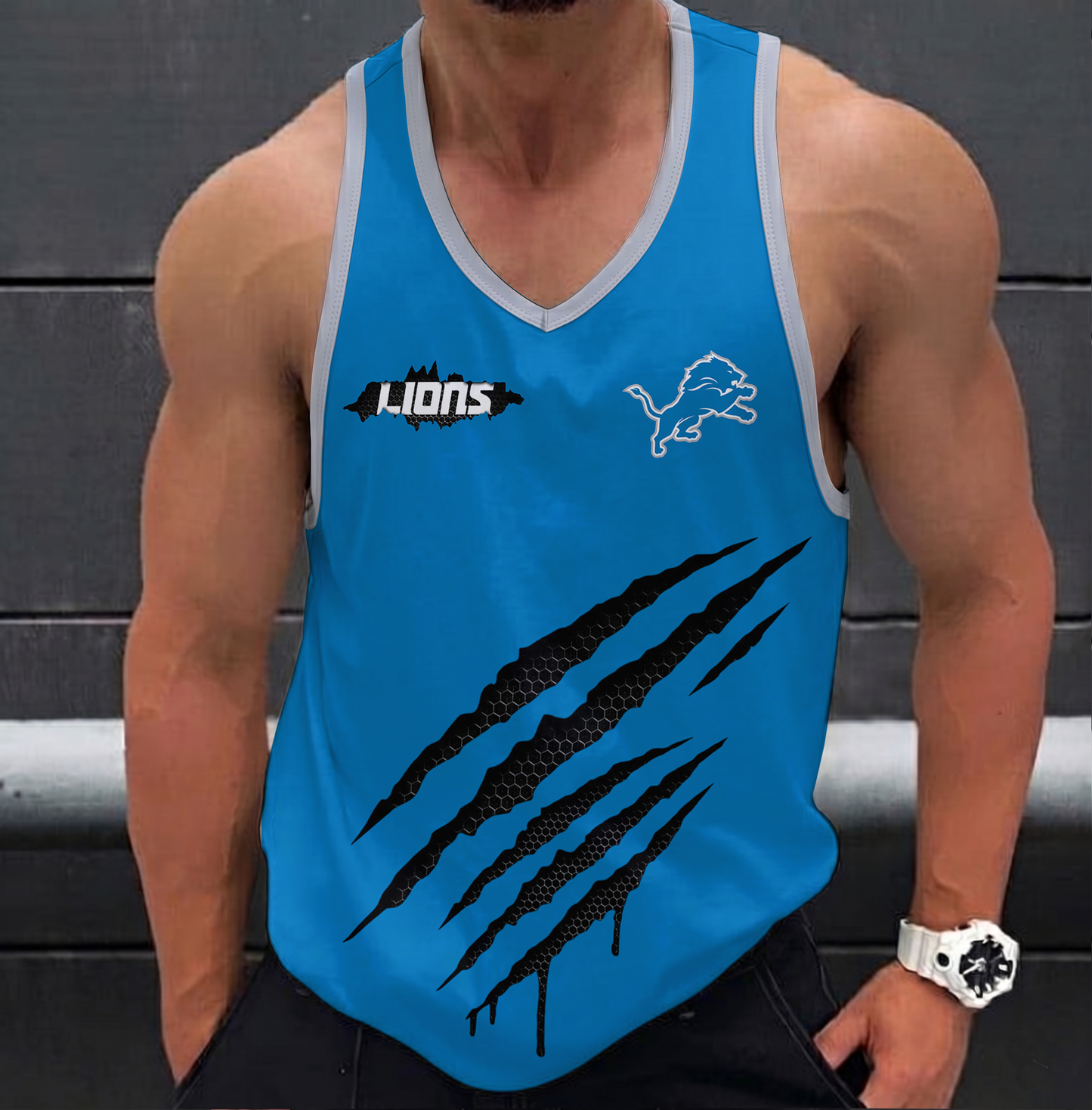 SPECIAL EDITION - NEW CUSTOMIZED NFL04 DTL DETROIT LIONS UNISEX TANK TOP