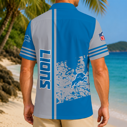 LIMITED EDITION - NEW CUSTOMIZED NFL04 DTL DETROIT LIONS UNISEX HAWAIIAN SHIRT