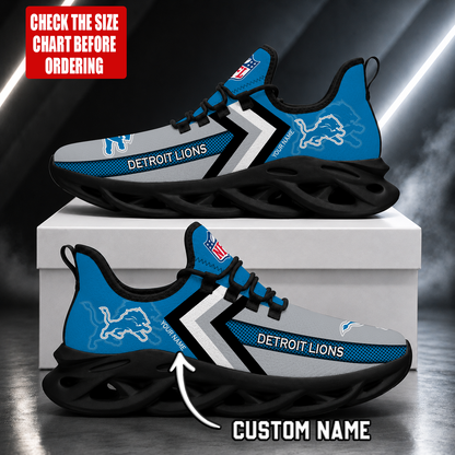 LIMITED EDITION - NEW CUSTOMIZED NFL04 DTL DETROIT LIONS UNISEX MAX SOUL SHOES