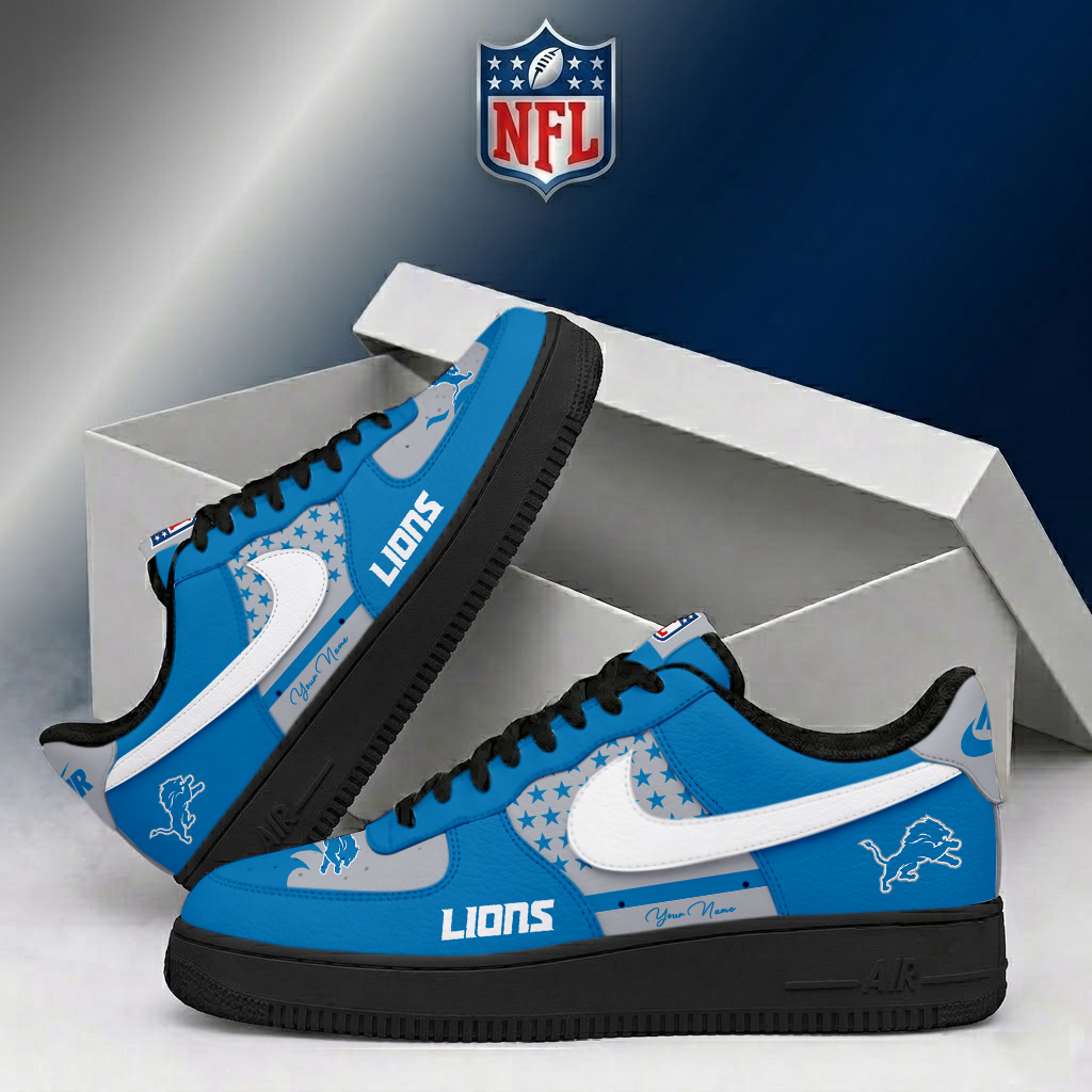 LIMITED EDITION - NEW CUSTOMIZED NFL04 DTL DETROIT LIONS AF1 SHOES