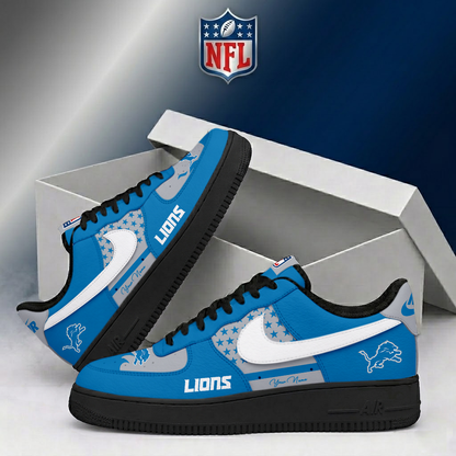 LIMITED EDITION - NEW CUSTOMIZED NFL04 DTL DETROIT LIONS AF1 SHOES
