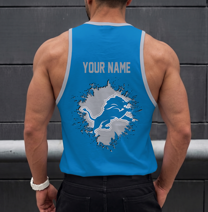 SPECIAL EDITION - NEW CUSTOMIZED NFL04 DTL DETROIT LIONS UNISEX TANK TOP