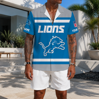 EXCLUSIVE EDITION - NEW CUSTOMIZED NFL04 DTL DETROIT LIONS UNISEX HAWAIIAN SHIRT