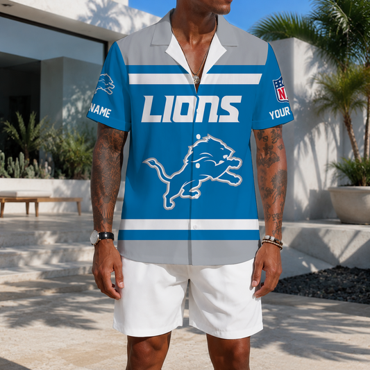 EXCLUSIVE EDITION - NEW CUSTOMIZED NFL04 DTL DETROIT LIONS UNISEX HAWAIIAN SHIRT