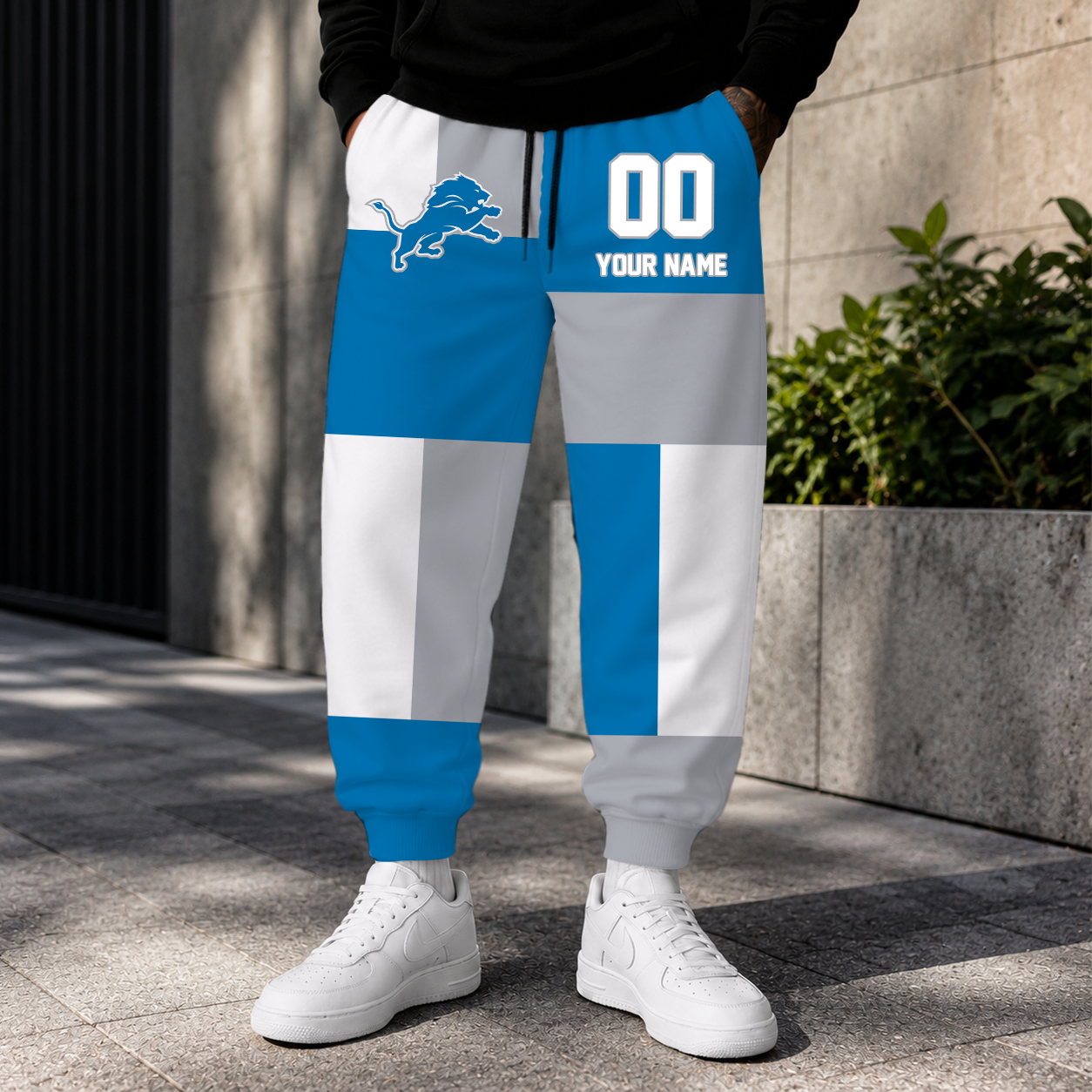 LIMITED EDITION - NEW CUSTOMIZED NFL04 DTL DETROIT LIONS SWEATPANTS