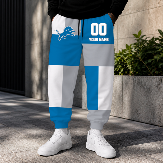 LIMITED EDITION - NEW CUSTOMIZED NFL04 DTL DETROIT LIONS SWEATPANTS