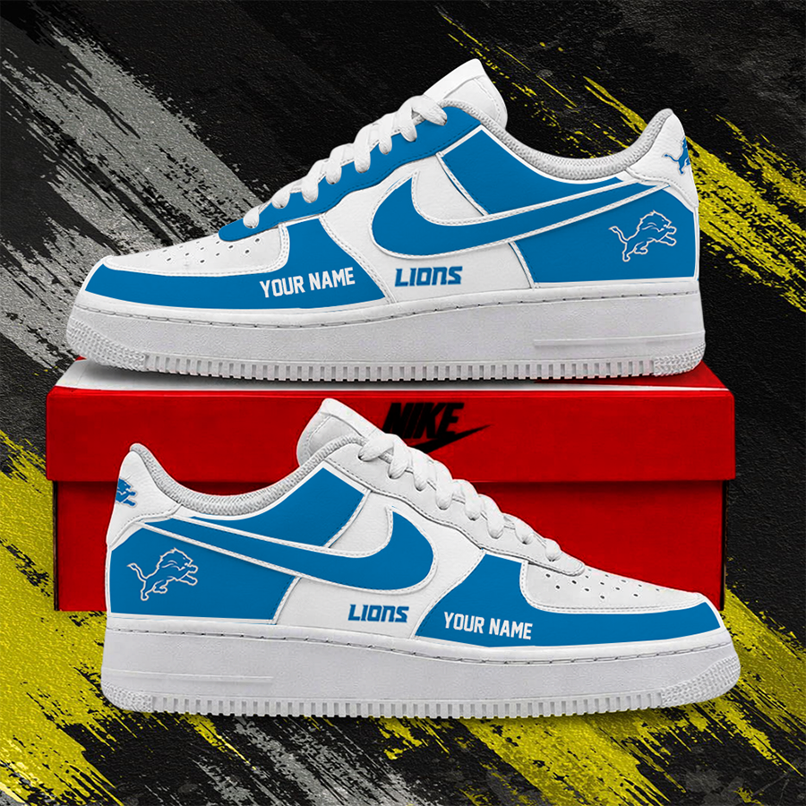 LIMITED EDITION - NEW CUSTOMIZED NFL04 DTL DETROIT LIONS AF1 SHOES