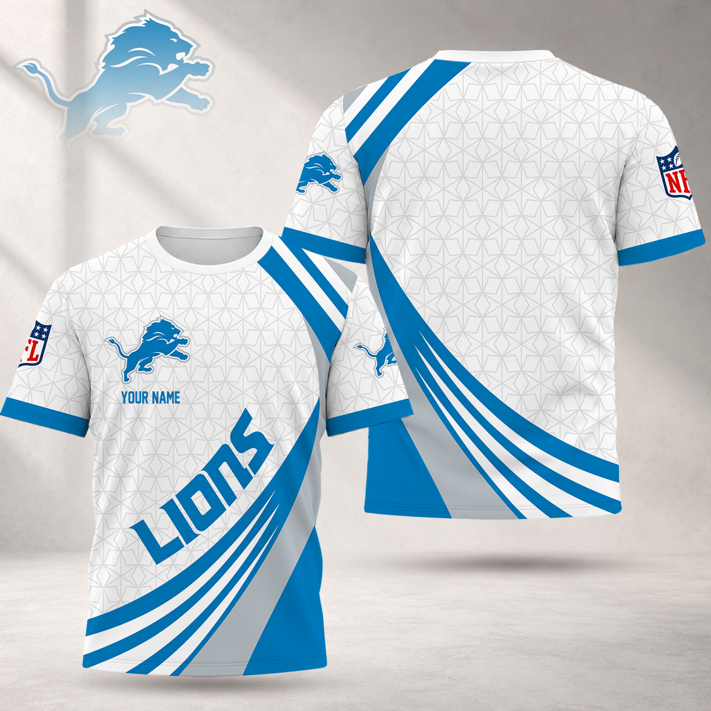 LIMITED EDITION - NEW CUSTOMIZED NFL04 DTL DETROIT LIONS T-SHIRT, POLO SHIRT, ZIP POLO SHIRT, SWEATSHIRT, HOODIE & ZIP HOODIE