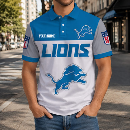 LIMITED EDITION - NEW CUSTOMIZED NFL04 DTL DETROIT LIONS T-SHIRT, POLO SHIRT, ZIP POLO SHIRT, SWEATSHIRT, HOODIE & ZIP HOODIE