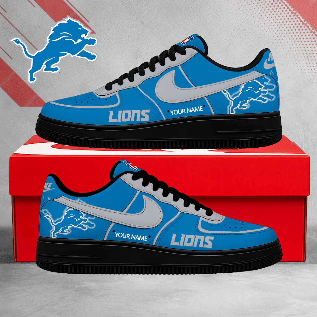 SPECIAL EDITION - NEW CUSTOMIZED NFL04 DTL DETROIT LIONS AF1 SHOES