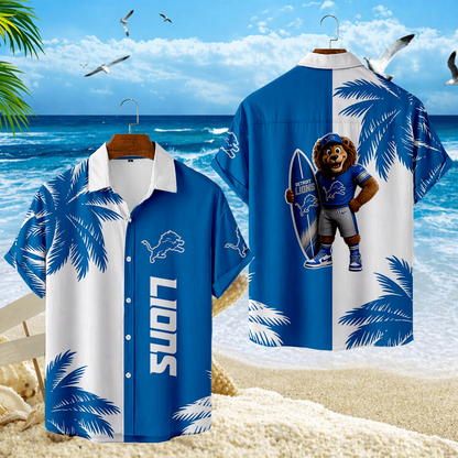 LIMITED EDITION - NEW CUSTOMIZED NFL04 DTL DETROIT LIONS UNISEX HAWAIIAN SHIRT