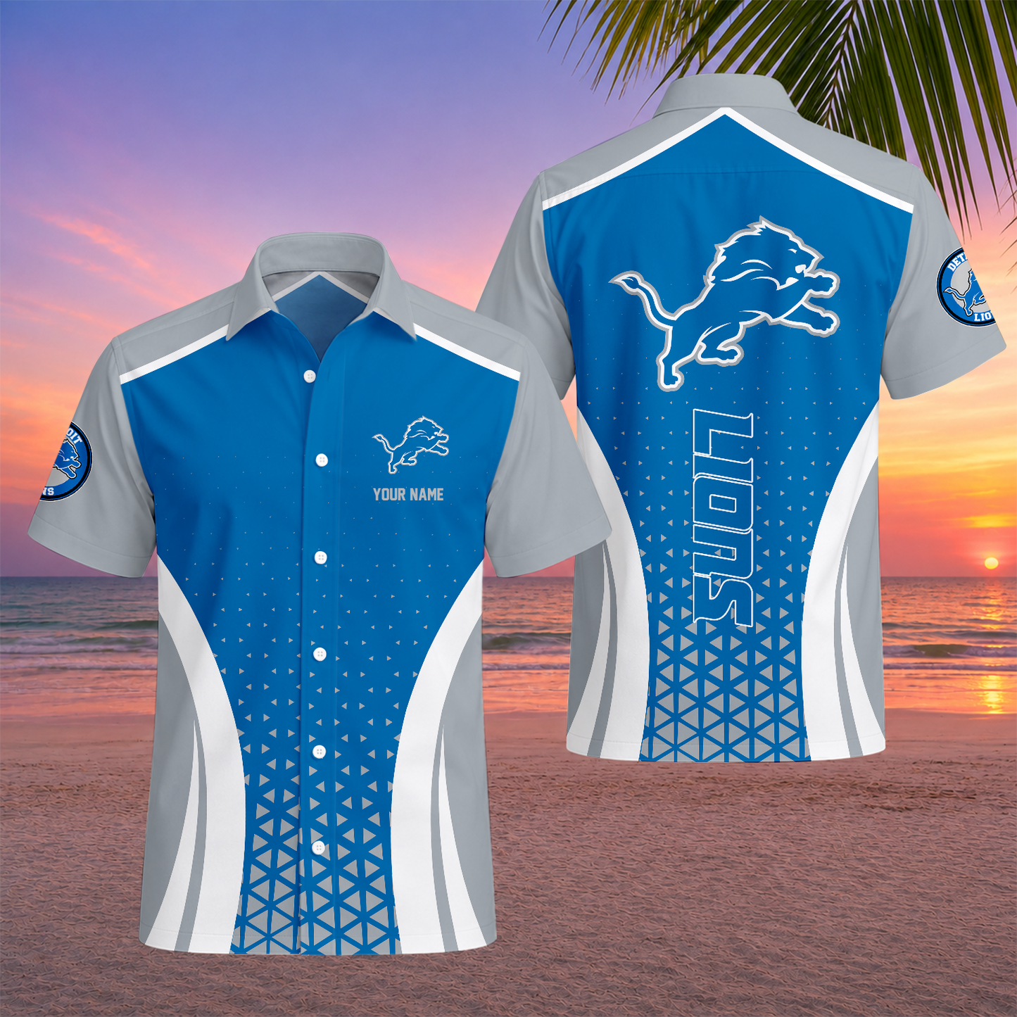 LIMITED EDITION - NEW CUSTOMIZED NFL04 DTL DETROIT LIONS UNISEX HAWAIIAN SHIRT