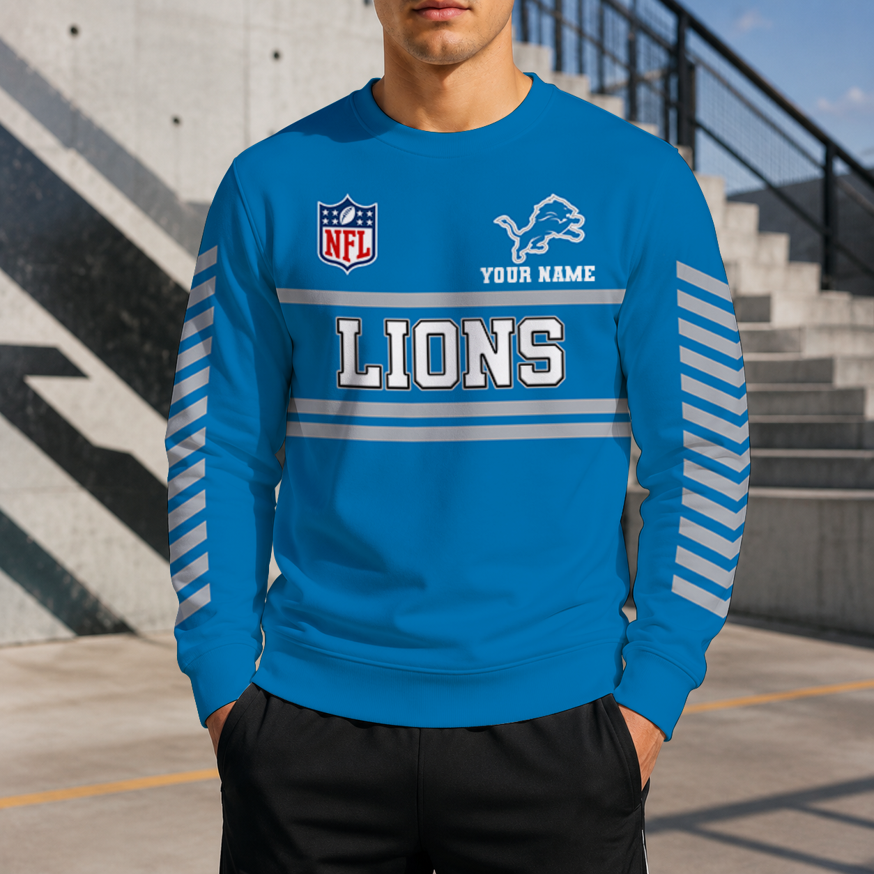 LIMITED EDITION - NEW CUSTOMIZED NFL04 DTL DETROIT LIONS UNISEX SWEATSHIRT