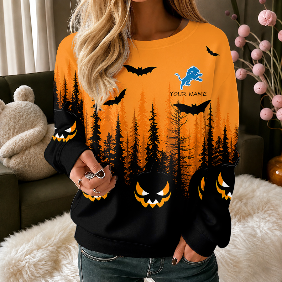 [SPECIAL OFFER] NEW CUSTOMIZED NFL04 DTL DETROIT LIONS UNISEX HALLOWEEN SWEATSHIRT