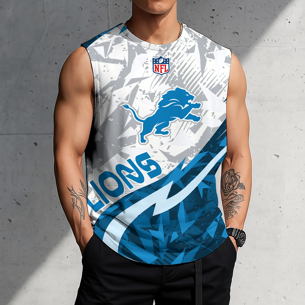 LIMITED EDITION - NEW CUSTOMIZED NFL04 DTL DETROIT LIONS MEN'S GYM SHIRT