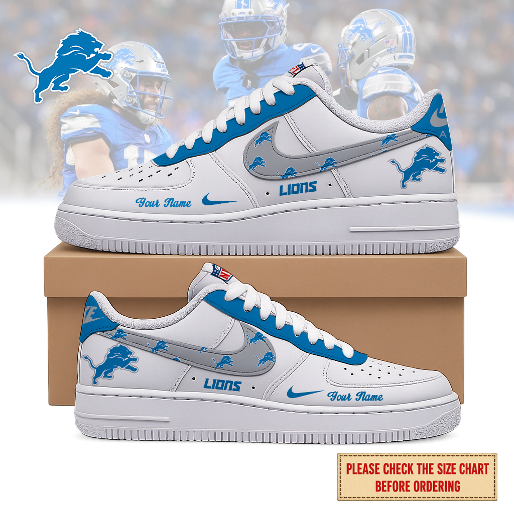 LIMITED EDITION - NEW CUSTOMIZED NFL04 DTL DETROIT LIONS AF1 SHOES