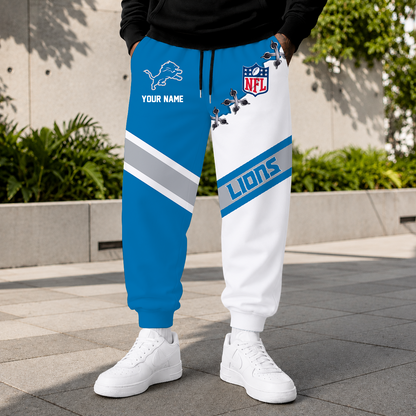 EXCLUSIVE EDITION - NEW CUSTOMIZED NFL04 DTL DETROIT LIONS SWEATPANTS