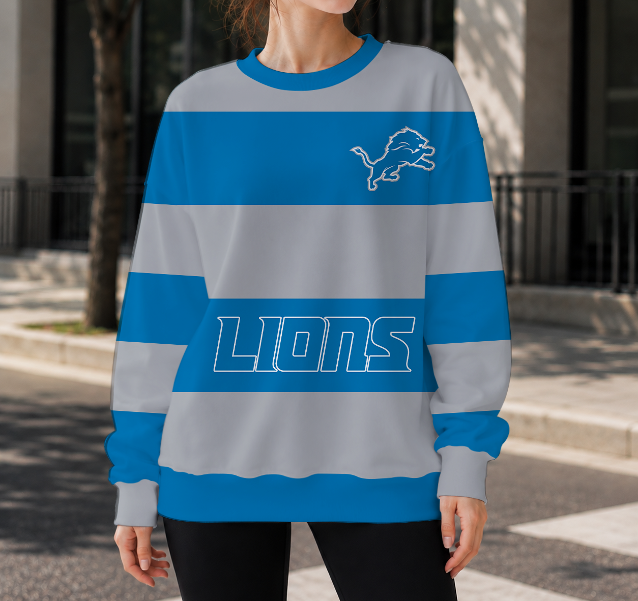 LIMITED EDITION - NEW CUSTOMIZED NFL04 DTL DETROIT LIONS UNISEX SWEATSHIRT