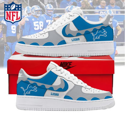 FINAL CLEARANCE - NEW CUSTOMIZED NFL04 DTL DETROIT LIONS AF1 SNEAKERS