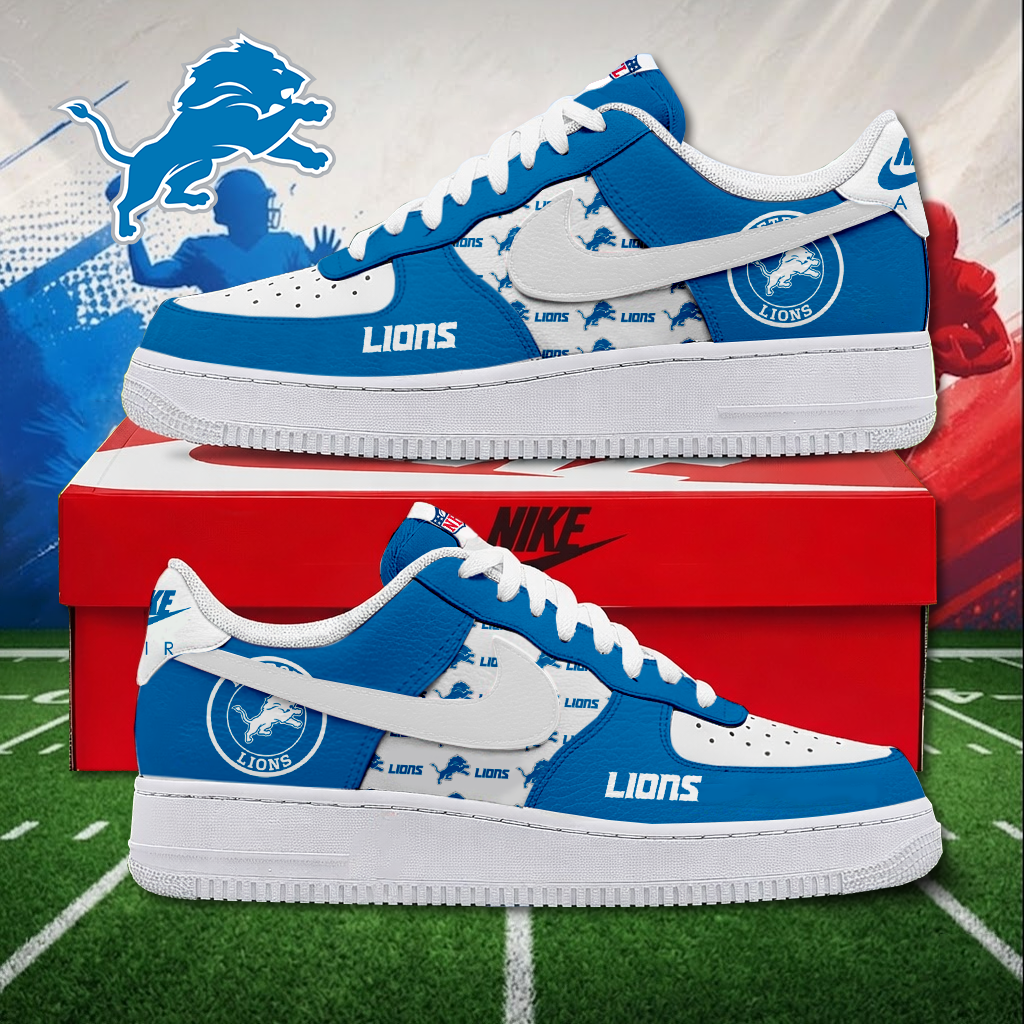 MEGA SALE - NEW CUSTOMIZED NFL04 DTL DETROIT LIONS AF1 SNEAKERS