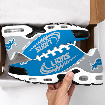 LIMITED EDITION - NEW CUSTOMIZED NFL04 DTL DETROIT LIONS AIR MAX PLUS SNEAKERS