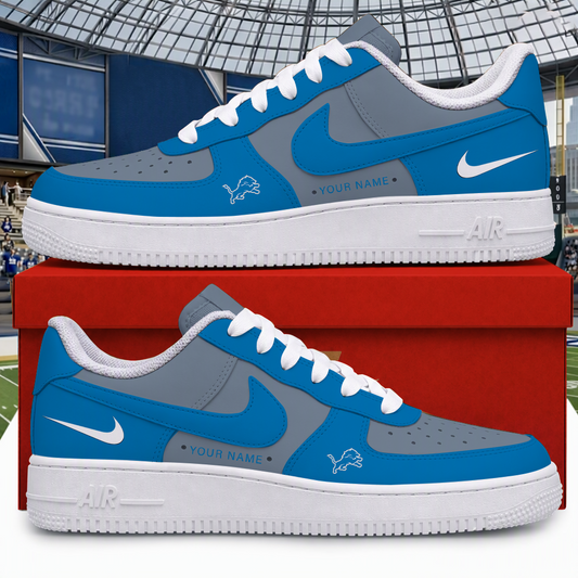 [SPECIAL OFFER] NEW CUSTOMIZED NFL04 DTL DETROIT LIONS AF1 SHOES