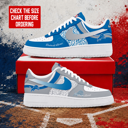 LIMITED EDITION - NEW CUSTOMIZED NFL04 DTL DETROIT LIONS AF1 SHOES