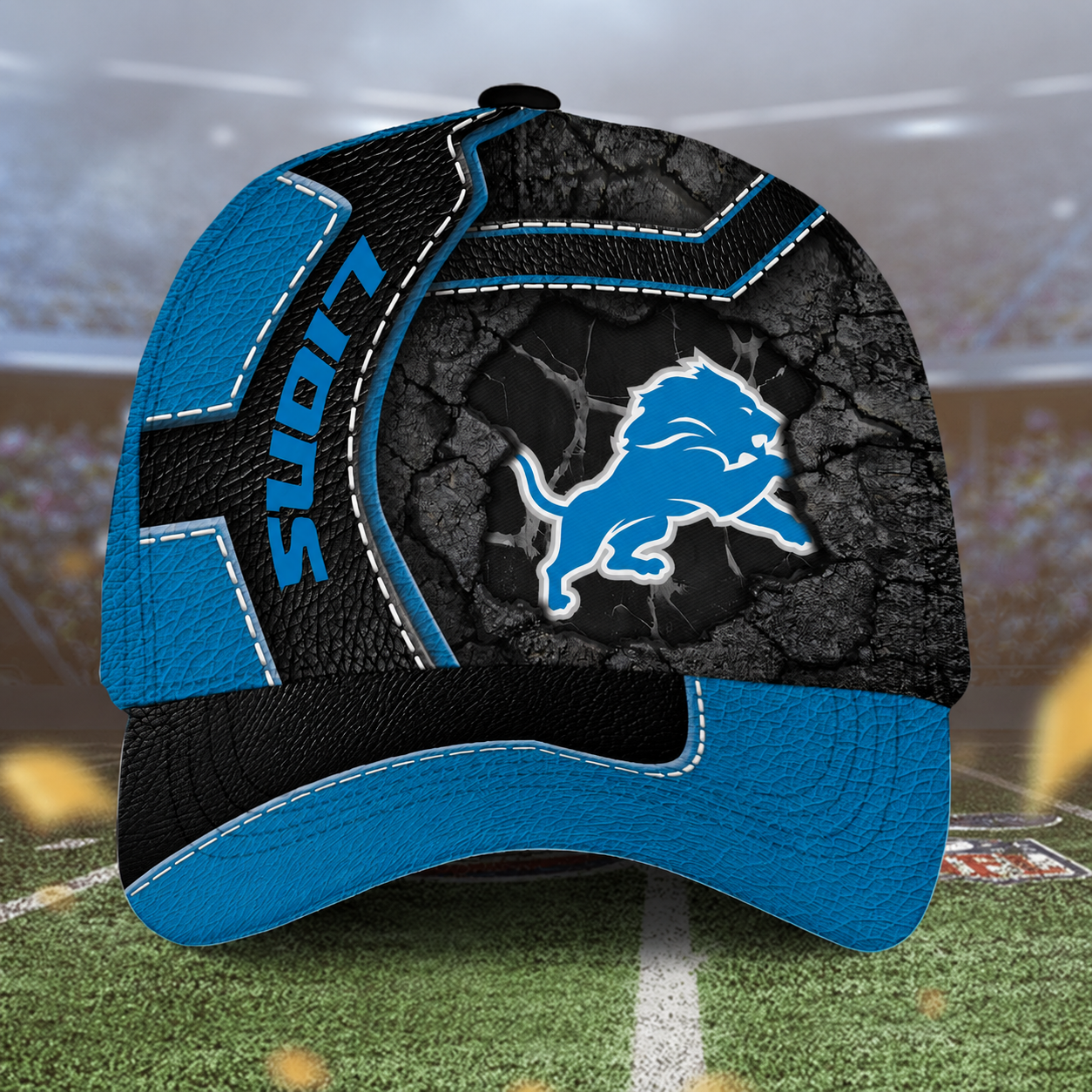LIMITED EDITON - NEW CUSTOMIZED NFL04 DTL DETROIT LIONS CLASSIC CAP