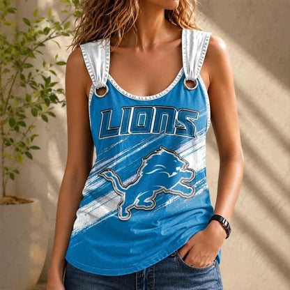 [SPECIAL OFFER] NEW CUSTOMIZED NFL04 DTL DETROIT LIONS O-RING SHOULDER TANK TOP