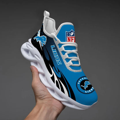 LIMITED EDITION - NEW CUSTOMIZED NFL04 DTL DETROIT LIONS UNISEX MAX SOUL SHOES
