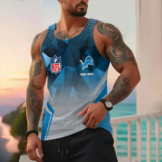 LIMITED EDITION - NEW CUSTOMIZED NFL04 DT LIONS UNISEX TANK TOP