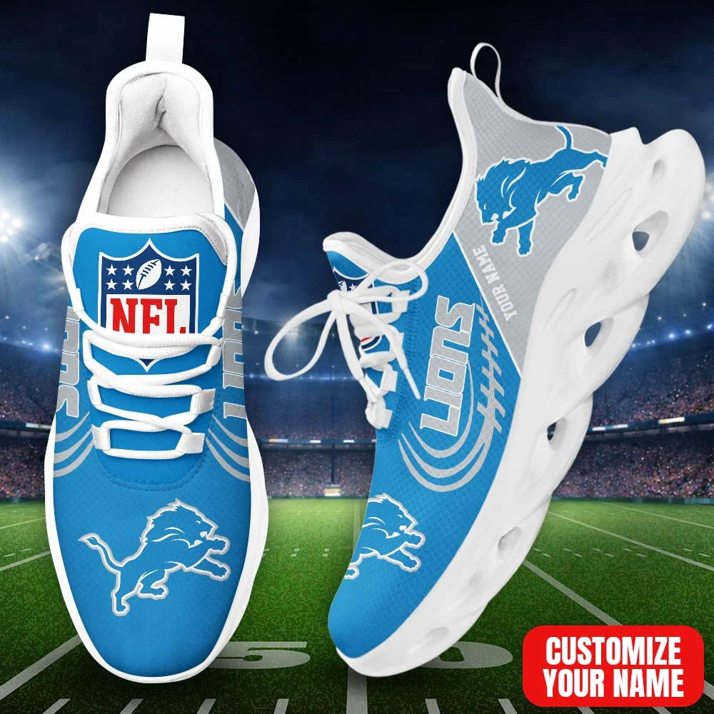 LIMITED EDITION - NEW CUSTOMIZED NFL04 DTL DT LIONS PREMIUM CLUNKY SNEAKERS