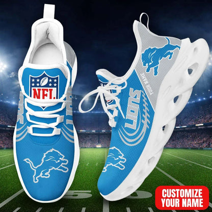 LIMITED EDITION - NEW CUSTOMIZED NFL04 DTL DT LIONS PREMIUM CLUNKY SNEAKERS