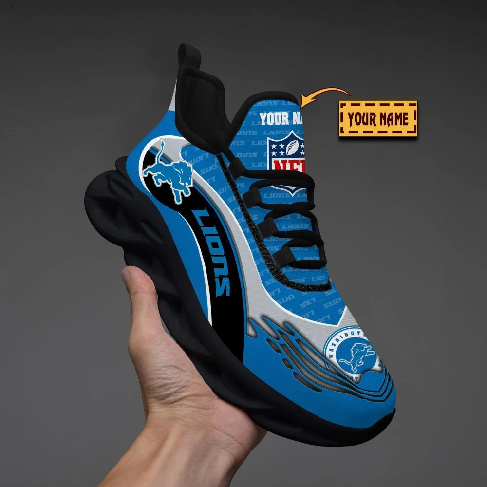 LIMITED EDITION - NEW CUSTOMIZED NFL04 DTL DETROIT LIONS UNISEX MAX SOUL SHOES