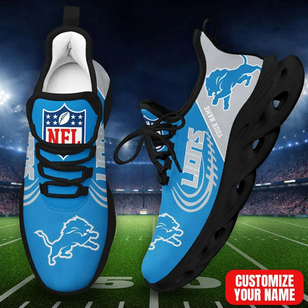 LIMITED EDITION - NEW CUSTOMIZED NFL04 DTL DT LIONS PREMIUM CLUNKY SNEAKERS