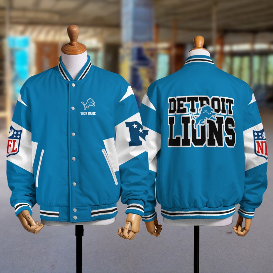 [HOT DEAL] NEW CUSTOMIZED NFL04 DTL DETROIT LIONS SATIN VARSITY & BASEBALL JACKET