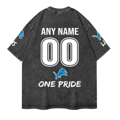[SPECIAL OFFER] NEW CUSTOMIZED NFL04 DTL DETROIT LIONS MULTICOLOR WASHED TEE