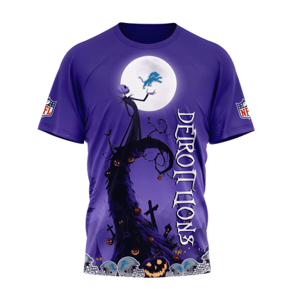 [SPECIAL OFFER] NEW CUSTOMIZED NFL04 DTL DETROIT LIONS HALLOWEEN THE NIGHTMARE APPAREL