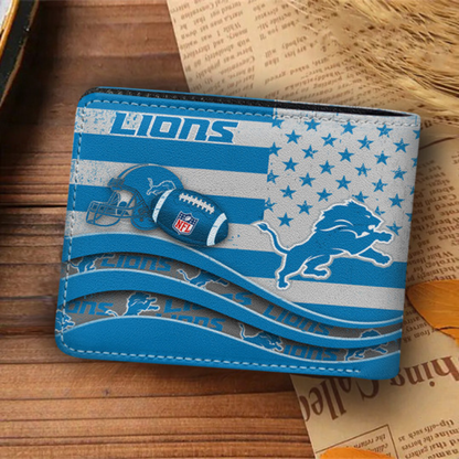[SPECIAL OFFER] NEW CUSTOMIZED NFL04 DTL DETROIT LIONS LEATHER WALLET